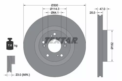 TEXTAR TEXTAR (92177903) 1x TEXTAR 92177903 Brake Disc 