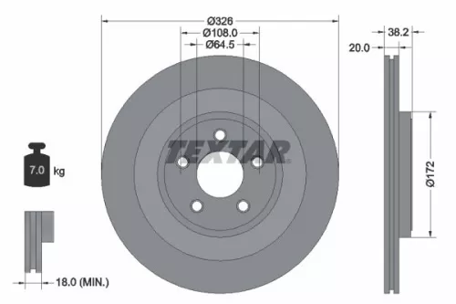 TEXTAR TEXTAR (92178005) 1x TEXTAR 92178005 Brake Disc 