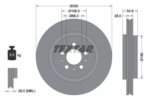 1x TEXTAR 92178303 Brake Disc