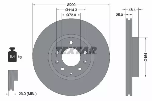 1x  TEXTAR Brake Disc