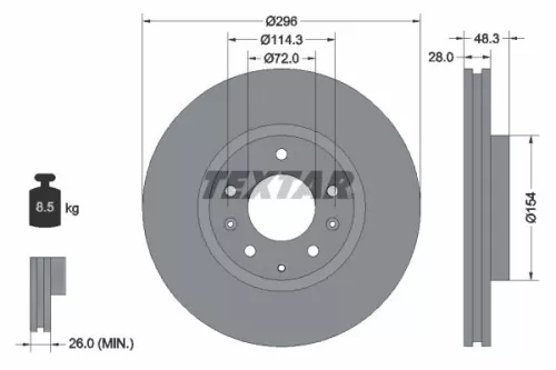 1x  TEXTAR Brake Disc