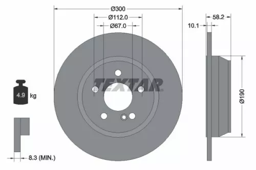1x  TEXTAR Brake Disc