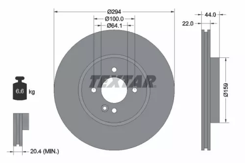 TEXTAR TEXTAR (92183505) 1x TEXTAR 92183505 Brake Disc 