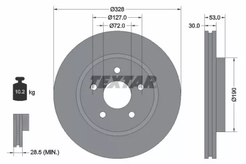 1x  TEXTAR Brake Disc
