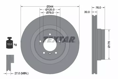 1x TEXTAR 92185103 Brake Disc