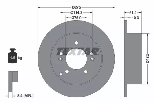 1x  TEXTAR Brake Disc
