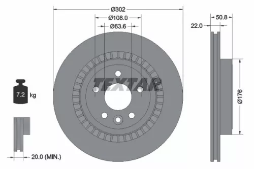 1x  TEXTAR Brake Disc