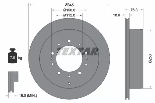 TEXTAR TEXTAR (92198503) 1x TEXTAR 92198503 Brake Disc 