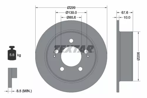 1x  TEXTAR Brake Disc