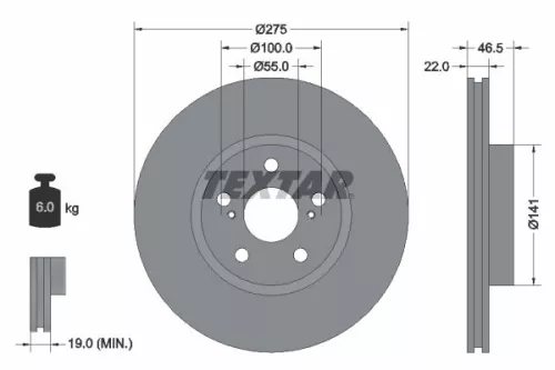 TEXTAR TEXTAR (92199300) 1x TEXTAR 92199300 Brake Disc 