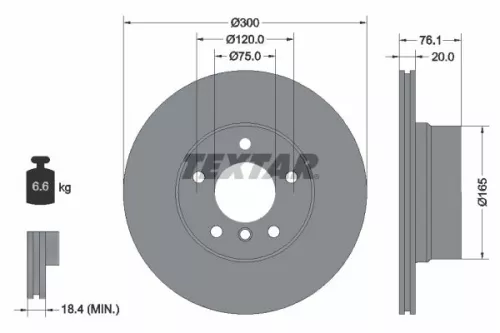 1x  TEXTAR Brake Disc