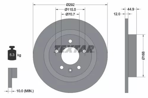 1x  TEXTAR Brake Disc