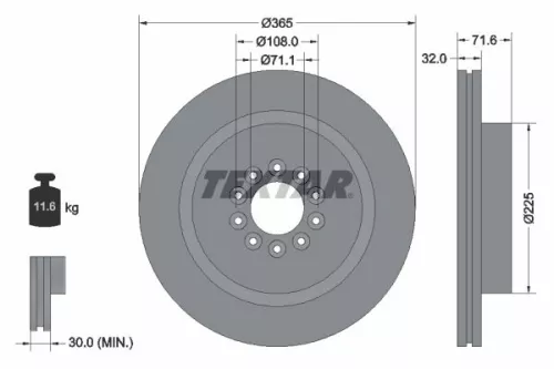 1x TEXTAR 92223103 Brake Disc