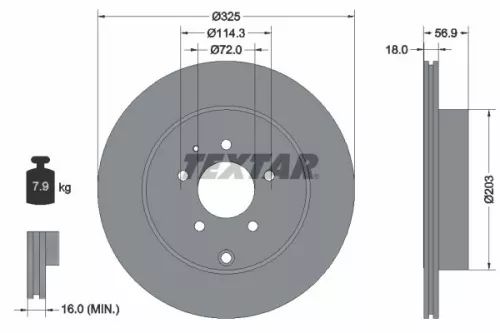 1x  TEXTAR Brake Disc