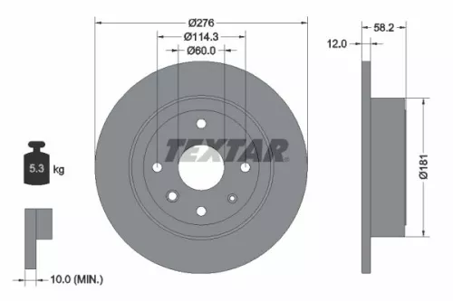 1x  TEXTAR Brake Disc