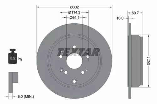 1x  TEXTAR Brake Disc