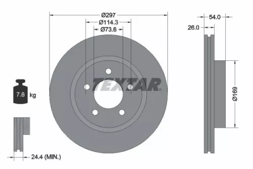 1x  TEXTAR Brake Disc