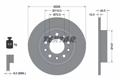 1x  TEXTAR Brake Disc