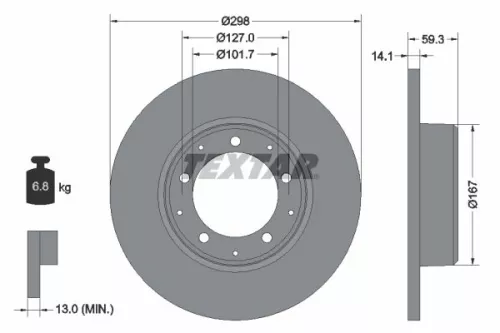 1x  TEXTAR Brake Disc