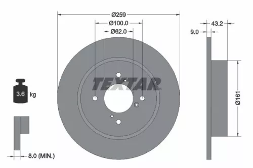 TEXTAR TEXTAR (92231403) 1x  TEXTAR Brake Disc 