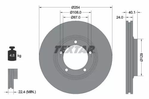 TEXTAR TEXTAR 92234500 1x TEXTAR 92234500 Brake Disc 