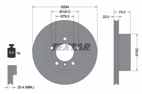TEXTAR TEXTAR (92238403) 1x  TEXTAR Brake Disc 