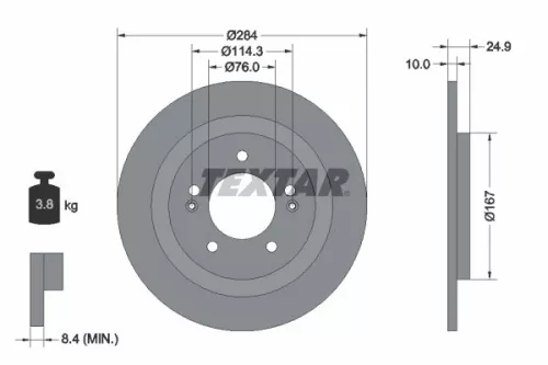1x TEXTAR 92239103 Brake Disc
