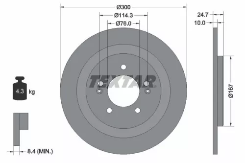 TEXTAR TEXTAR (92239203) 1x TEXTAR 92239203 Brake Disc 