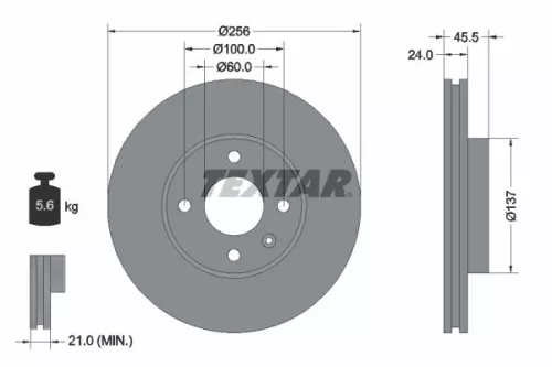 1x  TEXTAR Brake Disc