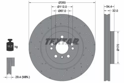 TEXTAR TEXTAR (92254405) 1x TEXTAR 92254405 Brake Disc 