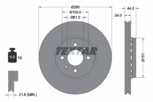 1x  TEXTAR Brake Disc