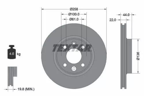 1x  TEXTAR Brake Disc
