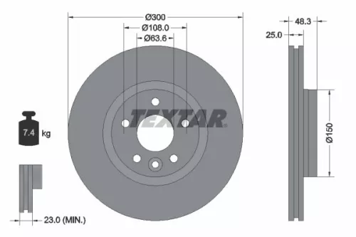 1x  TEXTAR Brake Disc