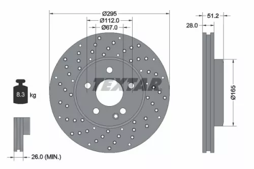 1x  TEXTAR Brake Disc