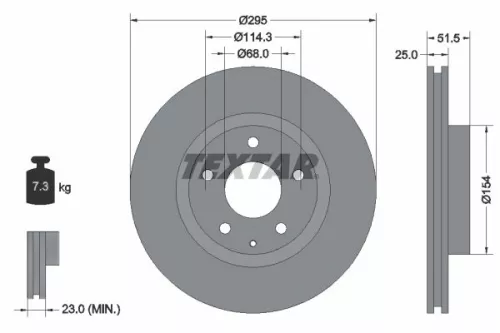 TEXTAR TEXTAR (92267603) 1x  TEXTAR Brake Disc 