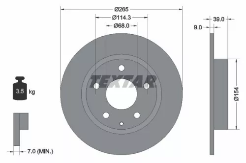TEXTAR TEXTAR 92267703 1x TEXTAR 92267703 Brake Disc 