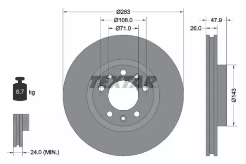 TEXTAR TEXTAR (92267903) 1x  TEXTAR Brake Disc 