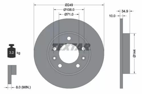 1x TEXTAR 92269103 Brake Disc