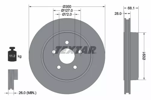 TEXTAR TEXTAR 92269803 1x TEXTAR 92269803 Brake Disc 