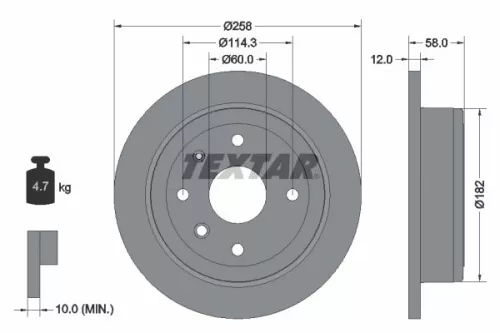 TEXTAR TEXTAR 92269903 1x TEXTAR 92269903 Brake Disc 