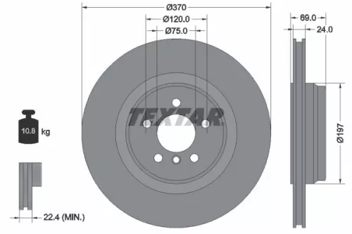 TEXTAR TEXTAR 92270003 1x TEXTAR 92270003 Brake Disc 