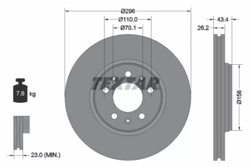 TEXTAR TEXTAR 92270605 1x TEXTAR 92270605 Brake Disc 