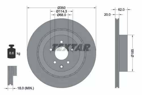 1x  TEXTAR Brake Disc