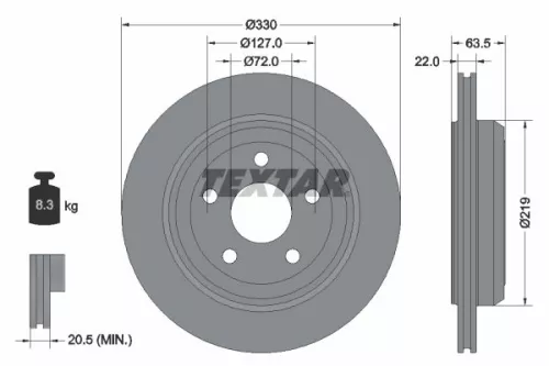 TEXTAR TEXTAR (92273403) 1x  TEXTAR Brake Disc 