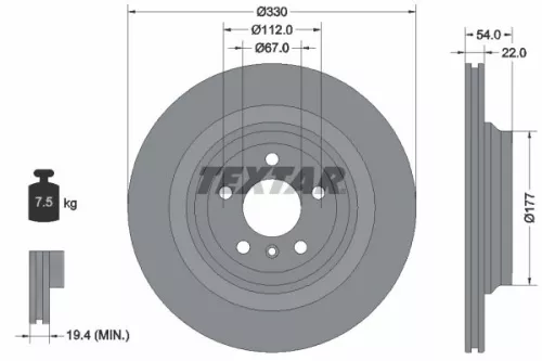 TEXTAR TEXTAR (92273505) 1x  TEXTAR Brake Disc 