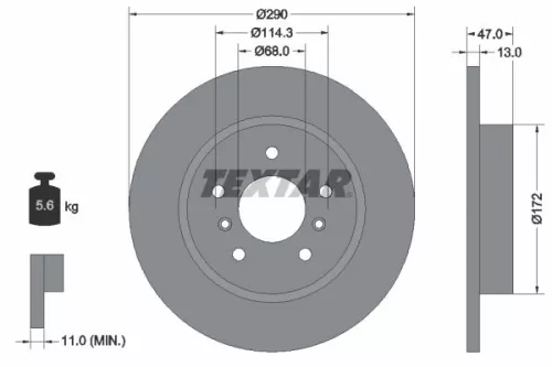 TEXTAR TEXTAR (92274003) 1x  TEXTAR Brake Disc 