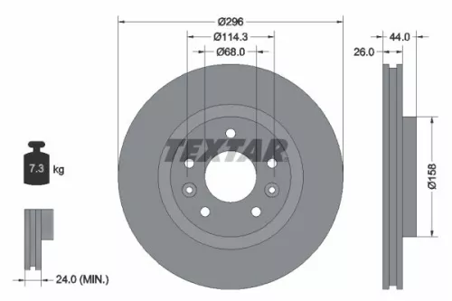 TEXTAR TEXTAR (92274203) 1x  TEXTAR Brake Disc 
