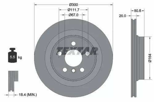1x  TEXTAR Brake Disc