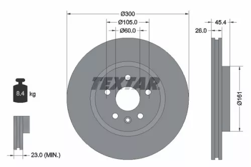 TEXTAR TEXTAR (92277205) 1x  TEXTAR Brake Disc 