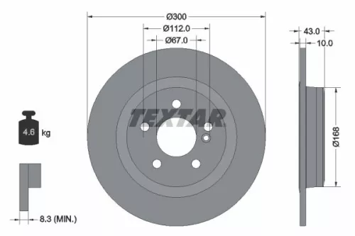 TEXTAR TEXTAR (92277503) 1x  TEXTAR Brake Disc 
